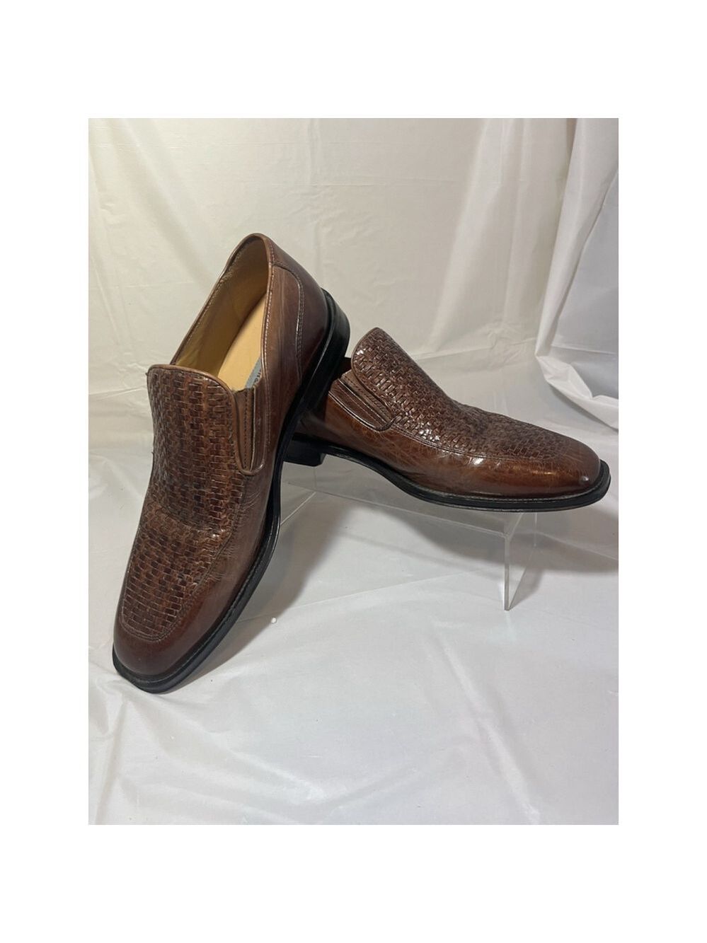 Johnston & Murphy Driver Woven Slip On Loafer size 8 M Brown - Picture 12 of 15
